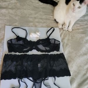 Sexy Lace Bra and Garter Set